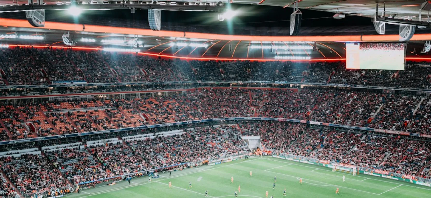 Packed stadium at night